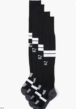 Starter Youth 2 Pairs Soccer Socks Black with White Trim Size M